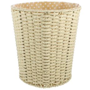 ABOOFAN Wicker Trash Can Farmhouse Woven Laundry Basket Bathroom Garbage Bin Rattan Trash Can with Liner Waste Paper Basket Toy Bin for Home Office Coffee