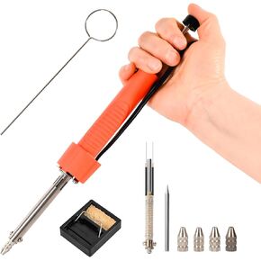 30W Solder Sucker Desoldering Gun Tool, Dual-Use Electric Desoldering Iron with Multiple Nozzles, High-Temp Heatproof Handle, Portable Desoldering Tool for Precision Solder Removal (EDS-91)