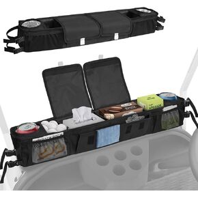 ORKELS Foldable Universal Golf Cart Storage Basket Organizer, No-Drill 1680D Inner Front Caddy for EZGO, Club Car, Kandi, and Electric Golf Carts - Durable Black Golf Cart Organizer