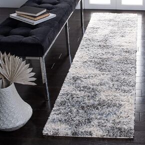 SAFAVIEH Berber Shag Collection Area Rug - 10' x 14', Ivory & Grey, Modern Abstract Design, Non-Shedding & Easy Care, 1.2-inch Thick Ideal for High Traffic Areas in Living Room, Bedroom (BER273A)