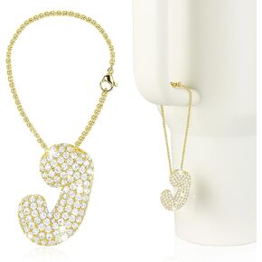 Mokoart حرف الماس لكأس ستانلي، سلسلة زجاجة لامعة متوافقة مع بهلوان ستانلي 40 أوقية مع مقبض، معرف أولي من حجر الراين المتلألئ لملحقات كأس ستانلي in Kuwait