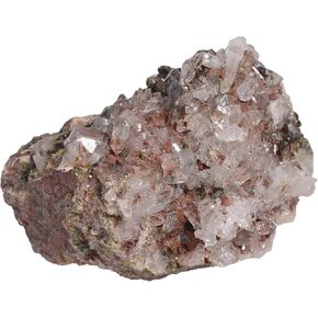 mookaitedecor Natural Epidote with Druzy Crystal Quartz Cluster, Mineral Raw Stone Specimen Ornament for Reiki Healing Home Decor, 10-50g