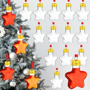 Patelai 18 Pcs Christmas Drink Balls Shot Glass Ornament Plastic Fillable Christmas Tree Ornaments Clear Xmas Water Bottle Bulbs for Holiday Party Decoration Indoor Outdoor(Ball Style)