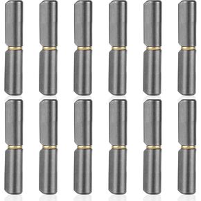 12pcs Weldable Barrel Hinges, 2-1/2" Long 3/8" Diameter Weld On Bullet Hinges Heavy Duty Steel Detachable Gate Door Hinge Parts for Metal Swing Doors, Trailer Ramps, Glass Doors