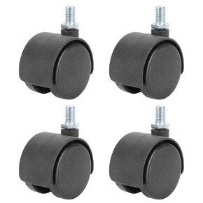 4Pcs 1.5in Casters 360 Degree Rotatable Low Noise Ball Caster Universal Plastic Wheel for Cabinet Chair Black(Plastic Without Brake)