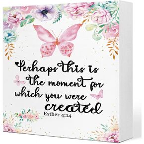 Proverbs 3:5-6 Trust in The Lord with All Your Heart Wooden Sign Desk Decor,Bible Verse Wood Block Sign Desk Decorations for Christian Home Bedroom Girls Room Office Shelf Table Decor in Kuwait