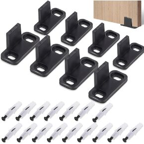 8 PCS Barn Door Floor Guide Sliding Closet Hardware, Universal Sliding Door Bottom Guide Wall Mounted Bottom Track Guide for Doors, L Shape Design for Closet Door Bypass Door, Pocket Door, Cabinet