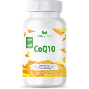 CoQ10 200mg Vegan, Ultra CoQ10 - Ultra High Absorption Coenzyme Q10 Supplements - Antioxidant Supplement for Vascular and Heart Health, Fertility & Energy Production - 2 Month Supply - 60 Count