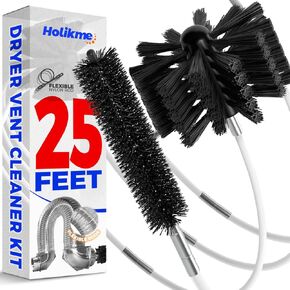 Holikme 16 Feet Dryer Vent Cleaning Brush Kit, Lint Remover,Fireplace Chimney Brushes, Extends Up to 16 Feet, Synthetic Brush Head, Use with or Without a Power Drill