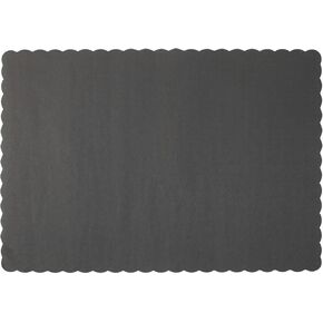 Paper Placemats - Disposable - Scalloped Edge (Red, 100)
