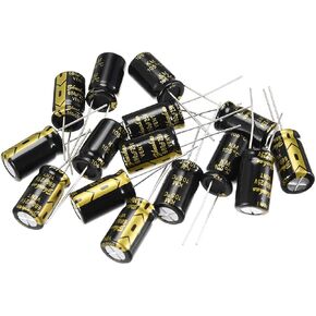 uxcell Aluminum Radial Electrolytic Capacitor with 680uF 25V 105 Celsius Life 2000H 10 x 17 mm Black 15pcs