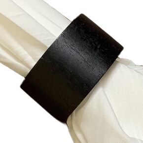 Handmade Wood Napkin Rings Black Wooden Napkin Rings, Napkin Holder for Dining Table Parties Everyday use, Set of 12(12)