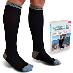 BeVisible Sports Ultimate Compression Socks 20-30mmHg For Men & Women 1 Pair