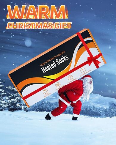 Heated Socks, 6000mAh Rechargeable Heated Socks for Men Women, Up to 9 Hours, APP-Controlled Electric Socks, 4 Heating Settings, Washable Winter Foot Warmer Socks, Outdoor Skiing Hunting Hiking in Saudi Arabia