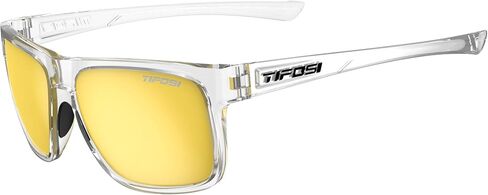 Tifosi Optics Swick Sunglasses Bundle with Case and Eyewear Straps (Crystal Clear/Smoke Yellow Mirror) in Saudi Arabia