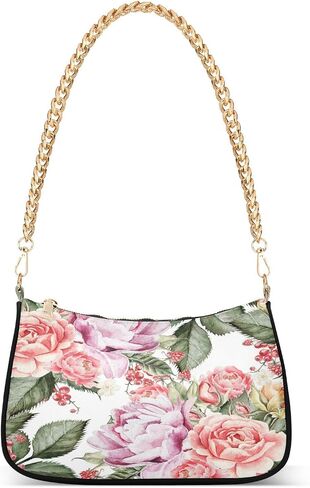 Shoulder Bags for Women Vintage Floral Spring Flowers Hobo Tote Handbag Small Clutch Purse with Zipper Closure in Saudi Arabia