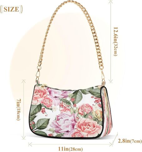 Shoulder Bags for Women Vintage Floral Spring Flowers Hobo Tote Handbag Small Clutch Purse with Zipper Closure in Saudi Arabia