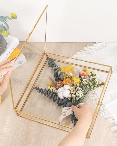 Large Shadow Box Frame 12x12, Glass Wedding Shadow Boxes Display Case, Deep 3D Picture Frame with Traceless Removable Adhesive for Wedding Bouque, Memories, Tickets and Photos in Kuwait