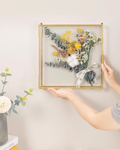 Large Shadow Box Frame 12x12, Glass Wedding Shadow Boxes Display Case, Deep 3D Picture Frame with Traceless Removable Adhesive for Wedding Bouque, Memories, Tickets and Photos in Kuwait