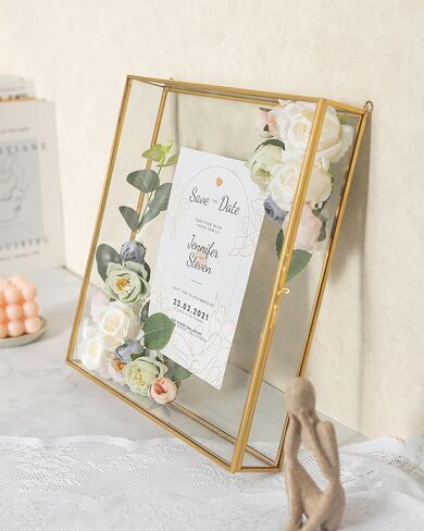 Large Shadow Box Frame 12x12, Glass Wedding Shadow Boxes Display Case, Deep 3D Picture Frame with Traceless Removable Adhesive for Wedding Bouque, Memories, Tickets and Photos in Kuwait