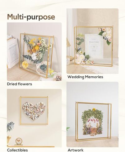 Large Shadow Box Frame 12x12, Glass Wedding Shadow Boxes Display Case, Deep 3D Picture Frame with Traceless Removable Adhesive for Wedding Bouque, Memories, Tickets and Photos in Kuwait
