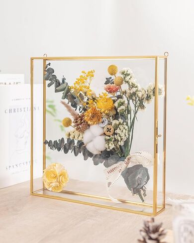 Large Shadow Box Frame 12x12, Glass Wedding Shadow Boxes Display Case, Deep 3D Picture Frame with Traceless Removable Adhesive for Wedding Bouque, Memories, Tickets and Photos in Kuwait