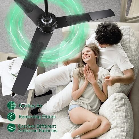 Ceiling Fan Cleaner Duster, Fan Duster Filters for Ceiling Fan Blades, Gifts for Mon Dad, High-speed 360° Purification, Activated Coconut Shell Carbon Filter for Pet Dander AIIergies, Dirt in Saudi Arabia
