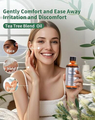 VTS Tea Tree Oil for Skin, Hair, Nails & Toenails, Natural Tea Tree Essential Oil Blend for Foot and Hand Care, 4 Fl Oz in Kuwait