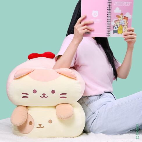 Anirollz Stuffed Animal Plush Toy – 15" Large Plush Doll | Soft, Squishy, Cute, Comfort, Safe | Birthday Gift Pillow with Cute Character Bunny Rabbit Bunniroll in Kuwait