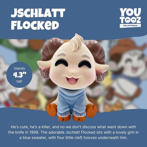 Youtooz Jschlatt Flocked 4.3 بوصة شخصية مفصلة قابلة للتجميع، شخصية Youtooz Rammie Jschlatt من الفينيل من مجموعة Youtooz Youtubers Creator in Saudi Arabia