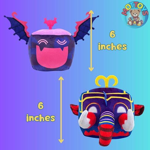 Blox Plush 6 بوصة فواكه - بدون رمز لعبة - وسادة ناعمة لديكورات المنزل - محشوة لمحبي القطيفة - شخصية معانقة للأولاد والبنات (تنين وأطقم) in Kuwait