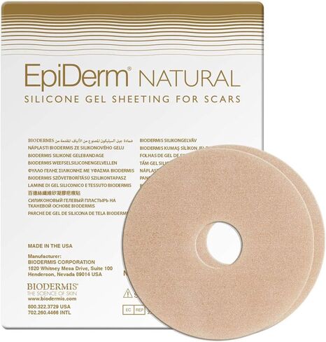 Epi-Derm Silicone Gel Sheet for Scars, Ideal for Areola Reconstruction and Breast Augmentation Surgery, Can be Cut to Size, Breast Reduction Scar Care - 1 Pair, Clear in Saudi Arabia
