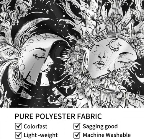 farg Sun and Moon Tapestry Flower Plant Tapestry Wall Hanging Psychedelic Aesthetic Boho Wall Decor for Bedroom Dorm Living Room (60'' × 51'') in Saudi Arabia