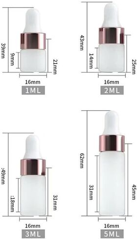 4 Pcs of 1ml, 2ml, 3ml, 5ml Dropper Bottle, Tincture Bottles with Dropper, glass dropper bottle, Clear Liquid Container for Essential Oils, Perfume (Opaque) in Saudi Arabia