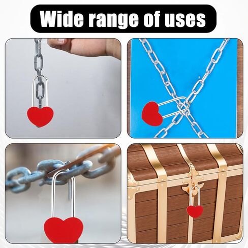 2pcs Love Lock for Bridge, 4 Inch 50mm Heart Padlock Cute Wish Lock Engraved Lock Red Single Heart Shaped Lock, Metal Padlock Without Key for Lovers Wedding, Anniversary, Travel, Valentines Day in Saudi Arabia