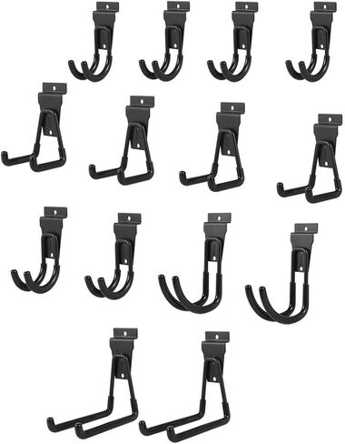 14 عبوة من خطافات Slatwall من 5 أحجام، وإكسسوارات Slatwall للمرآب، وخطافات وشماعات متعددة الحجم مثبتة على الحائط، وشماعات أدوات المرآب متعددة الوظائف in Kuwait