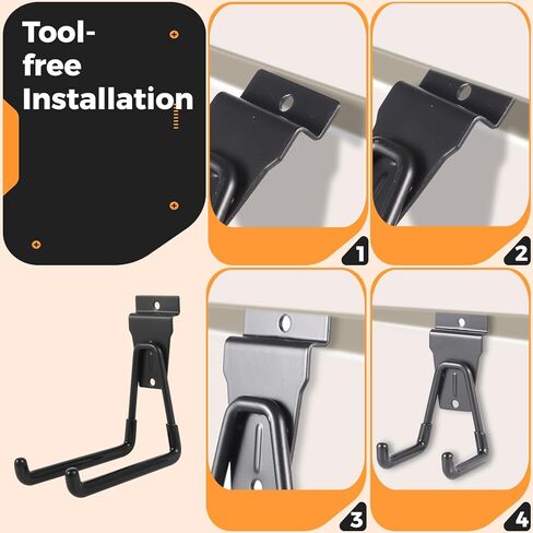 14 عبوة من خطافات Slatwall من 5 أحجام، وإكسسوارات Slatwall للمرآب، وخطافات وشماعات متعددة الحجم مثبتة على الحائط، وشماعات أدوات المرآب متعددة الوظائف in Kuwait