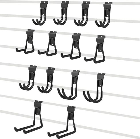 14 عبوة من خطافات Slatwall من 5 أحجام، وإكسسوارات Slatwall للمرآب، وخطافات وشماعات متعددة الحجم مثبتة على الحائط، وشماعات أدوات المرآب متعددة الوظائف in Kuwait