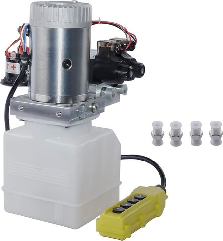 وحدة الطاقة الهيدروليكية مضخة هيدروليكية مزدوجة المفعول خزان 4.5 لتر 12 فولت تيار مستمر مضخة مقطورة كهربائية ذات ملف لولبي مزدوج لرفع مقطورة السيارة القلابة in Kuwait