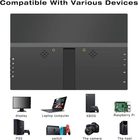 شاشة لمس محمولة 18.5 بوصة، HDR، 350cd/m2، شاشة تعمل باللمس 1920x1080 مع HDMI USB C، 99% sRGB، مكبرات صوت مدمجة، مسند وVESA، شاشة ثانية للسفر لأجهزة الكمبيوتر المحمول والكمبيوتر الشخصي Mac Xbox in Kuwait