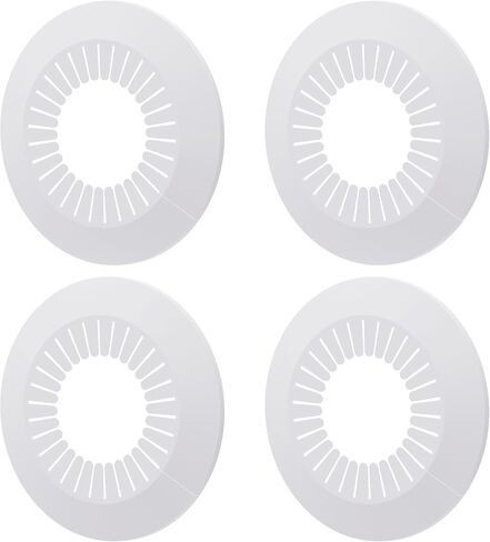 4Pcs Pipe Cover Decoration, Fit 60-78mm(2.4"-3.1") Pipe PP Plastic Flangen Water Pipe Cover Decoration, Escutcheon Pipe Collar for Wall Pipe Tube Decoration, White in Saudi Arabia
