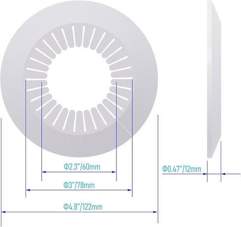 4Pcs Pipe Cover Decoration, Fit 60-78mm(2.4"-3.1") Pipe PP Plastic Flangen Water Pipe Cover Decoration, Escutcheon Pipe Collar for Wall Pipe Tube Decoration, White in Saudi Arabia