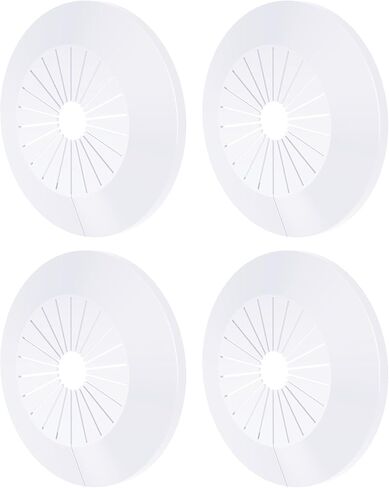 4Pcs Pipe Cover Decoration, Fit 60-78mm(2.4"-3.1") Pipe PP Plastic Flangen Water Pipe Cover Decoration, Escutcheon Pipe Collar for Wall Pipe Tube Decoration, White in Saudi Arabia