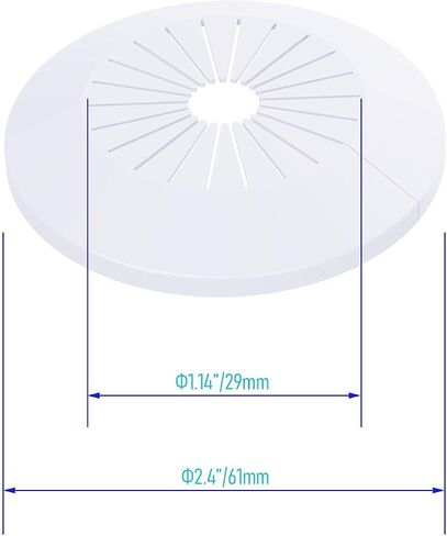 4Pcs Pipe Cover Decoration, Fit 60-78mm(2.4"-3.1") Pipe PP Plastic Flangen Water Pipe Cover Decoration, Escutcheon Pipe Collar for Wall Pipe Tube Decoration, White in Saudi Arabia