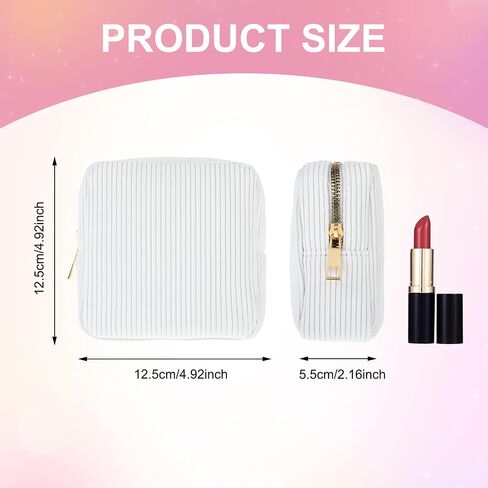 Lusofie Sanitary Napkin Storage Bag Corduroy Period Bag with Zipper Portable Period Pouch for Teen Girls (Pink) in Saudi Arabia