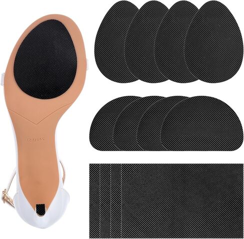 Non Slip Shoe Pads, 12 Pcs Self-Adhesive Shoe Sole Protectors Black High Heels Oval D-Shaped Rectangular Shoe Grips Bottom of Shoes Sole Guard for Women Men in Saudi Arabia