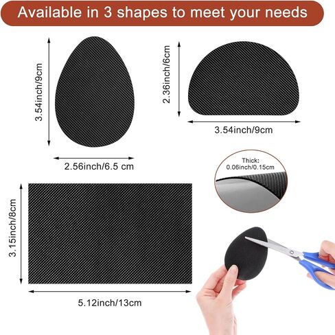 Non Slip Shoe Pads, 12 Pcs Self-Adhesive Shoe Sole Protectors Black High Heels Oval D-Shaped Rectangular Shoe Grips Bottom of Shoes Sole Guard for Women Men in Saudi Arabia