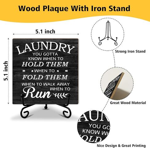 Bathroom Decor Sign Decor Wood Plaque with Support Stand, Bathroom Toilet Restroom Decor, Funny Bathroom Decor for Home Shelf Bathroom Accessories Inspirational Housewarming Gifts -60 in Kuwait