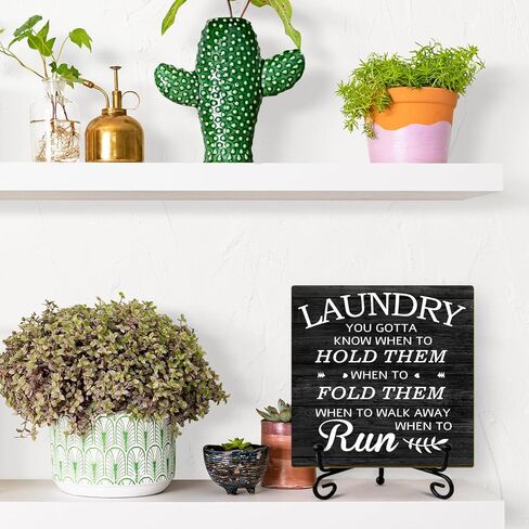 Bathroom Decor Sign Decor Wood Plaque with Support Stand, Bathroom Toilet Restroom Decor, Funny Bathroom Decor for Home Shelf Bathroom Accessories Inspirational Housewarming Gifts -60 in Kuwait