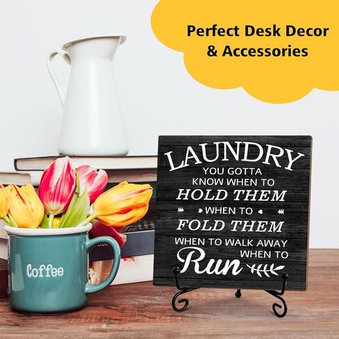 Bathroom Decor Sign Decor Wood Plaque with Support Stand, Bathroom Toilet Restroom Decor, Funny Bathroom Decor for Home Shelf Bathroom Accessories Inspirational Housewarming Gifts -60 in Kuwait